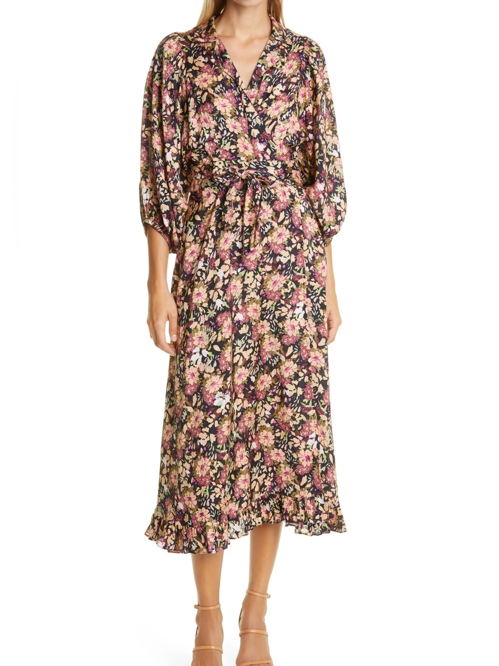 by TiMo Floral Print Wrap Midi Dress - Size XS